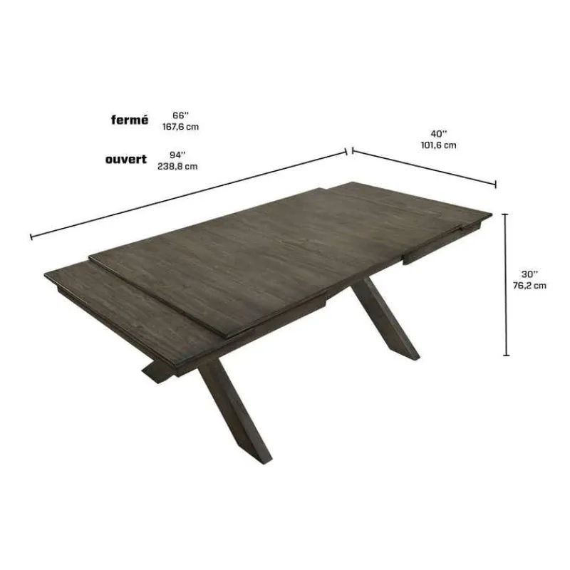 Rectangular Extendable Dining Table 66" to 94"