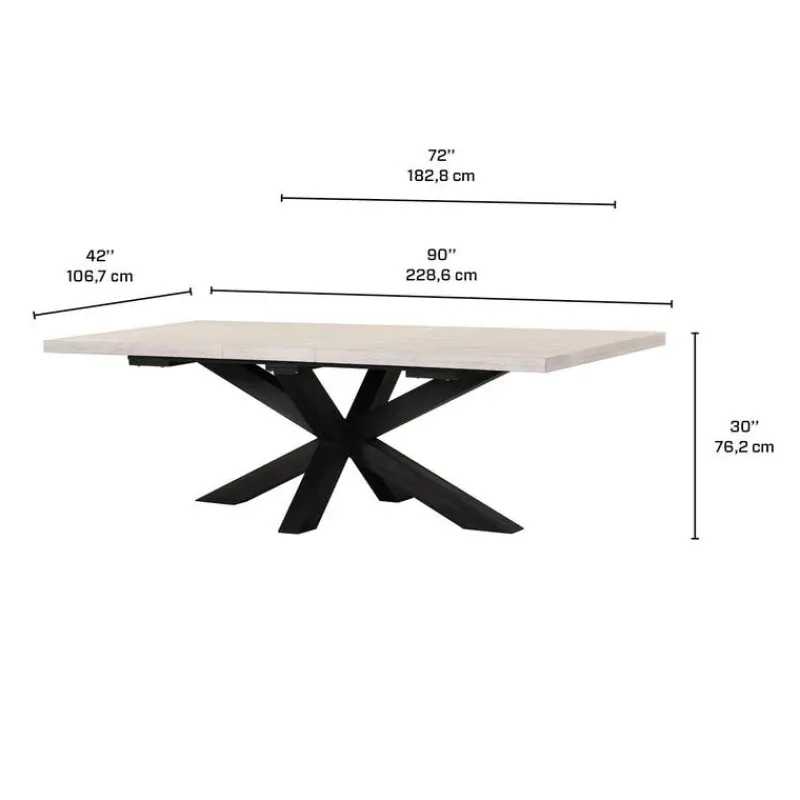 Rectangular Extendable Dining Table 72" to 90"