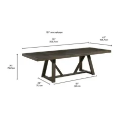 Rectangular Extendable Dining Table 79" to 101"