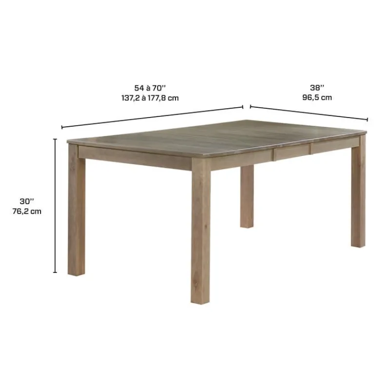 Arboit Poitras Rectangular Extendable Solid Wood Dining Table 54" to 70"