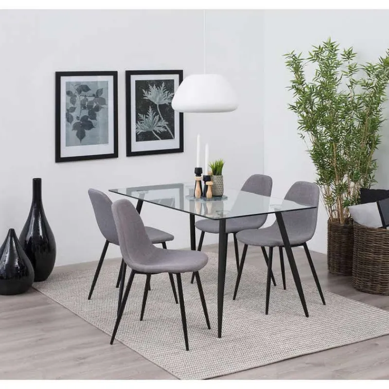 Rectangular Glass Dining Table 59"