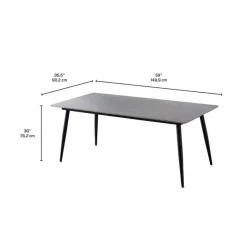 Rectangular Grey Sintered Stone Dining Table - 59
