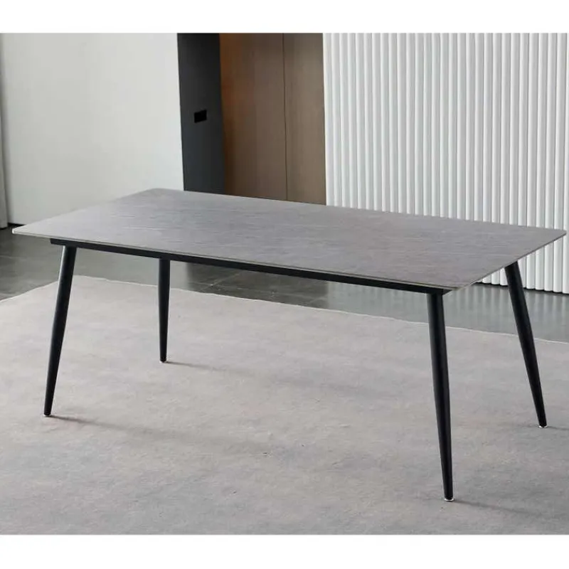 Rectangular Grey Sintered Stone Dining Table - 59"
