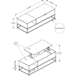 Monarch Rectangular Lift-Top Coffee Table 48" -