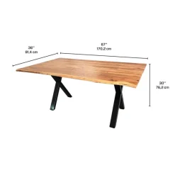 Rectangular Solid Wood Dining Table - 67"