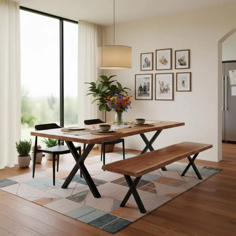 Rectangular Solid Wood Dining Table - 84"