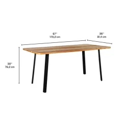 Rectangular Solid Wood Dining Table with 4 Chairs - 67