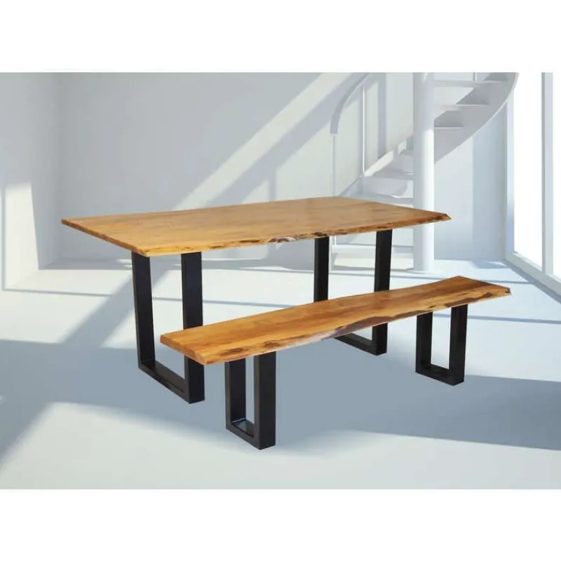 Rectangular Solid Wood Dining Table 67"