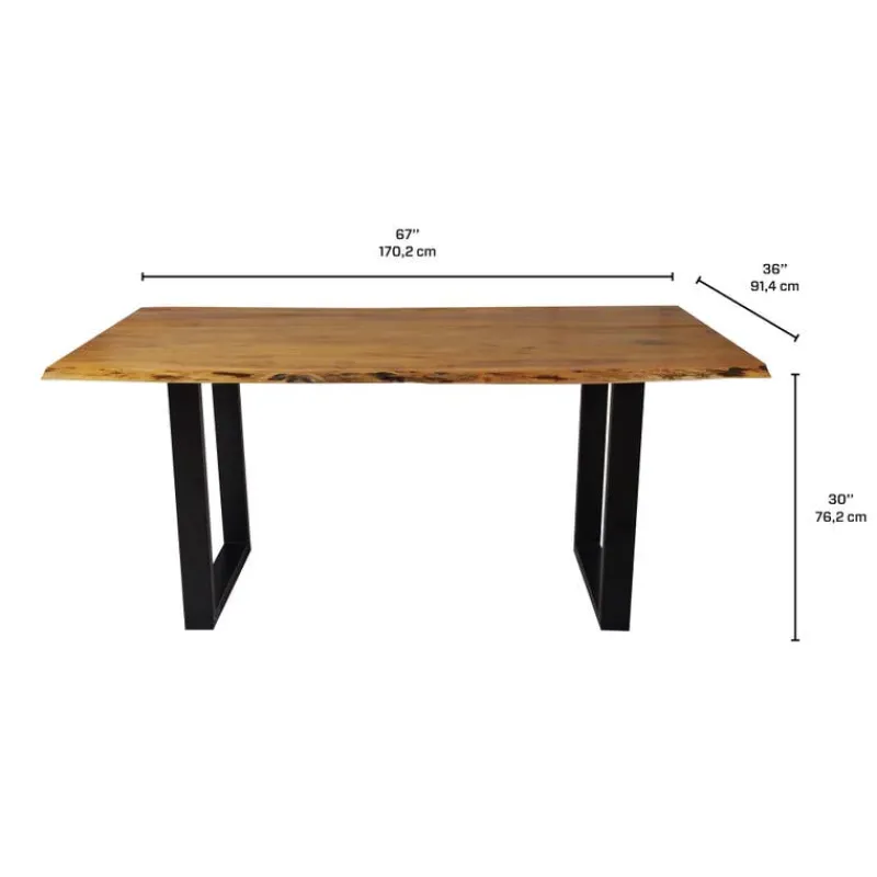 Rectangular Solid Wood Dining Table 67"
