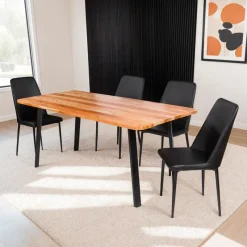 Rectangular Solid Wood Dining Table with 4 Chairs - 67