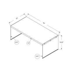 Monarch Rectangular Tempered Glass Coffee Table -