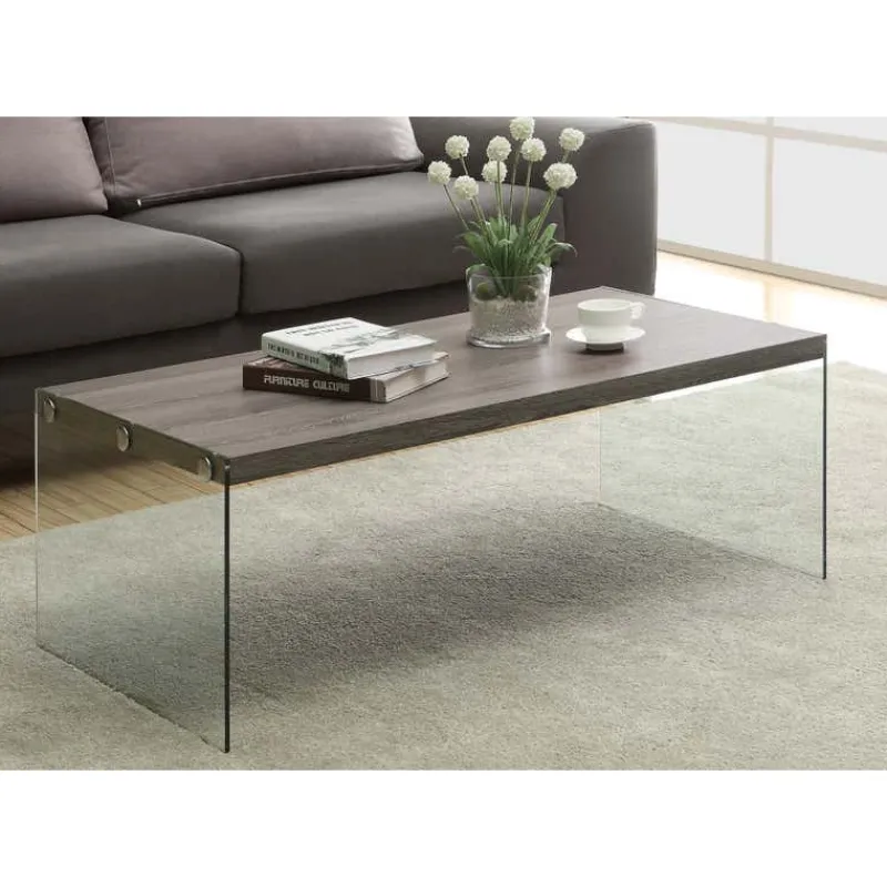 Monarch Rectangular Tempered Glass Coffee Table -