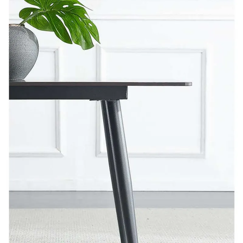 Rectangular White Sintered Stone Dining Table - 59"