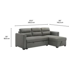 Reversible Sectional Bed with Storage -