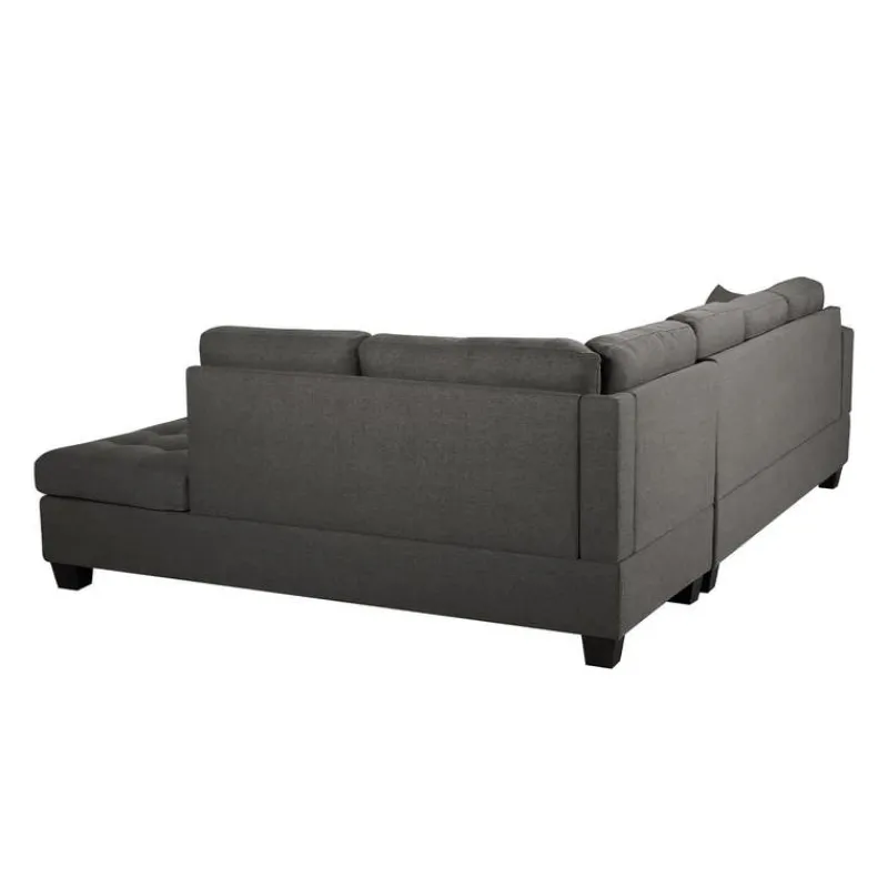 Reversible Sectional with a Drop-Down Backrest and Cup Holders