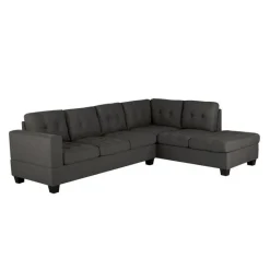 Reversible Sectional with a Drop-Down Backrest and Cup Holders