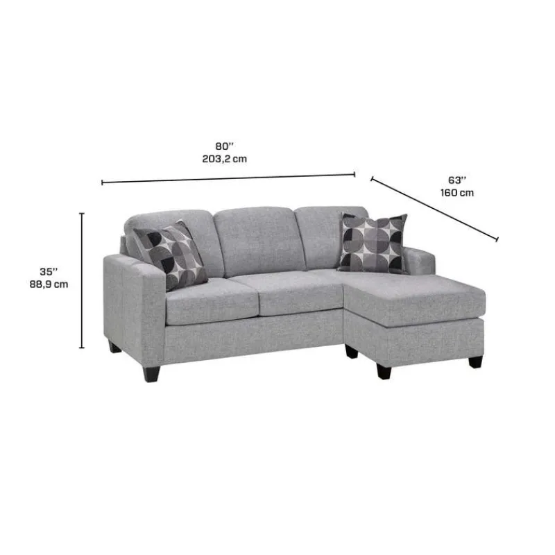 Sofa By Fancy Reversible Sleeper Sofa with Chaise - Grey