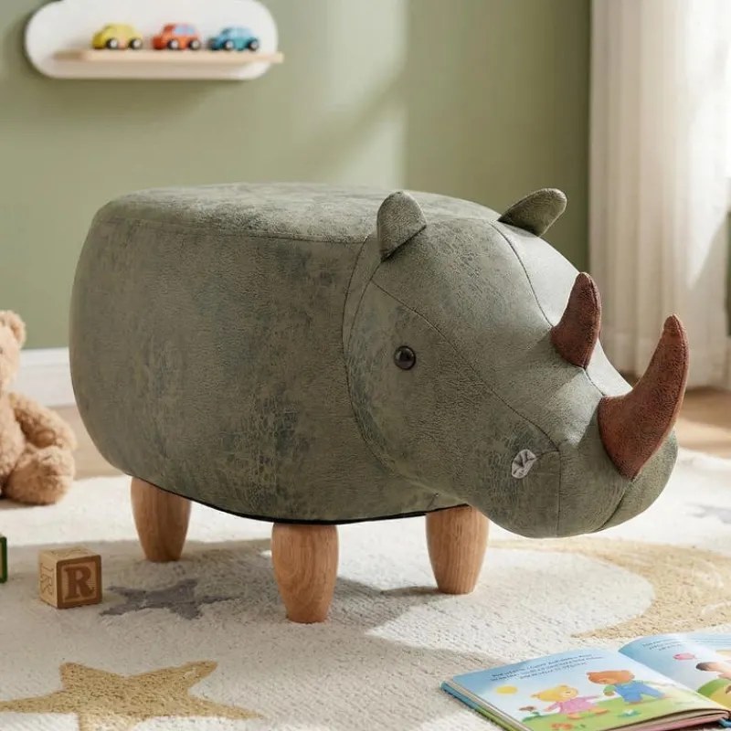 Rhinoceros-Shaped Kids Pouf – 28" x 14.6" x 14.6"