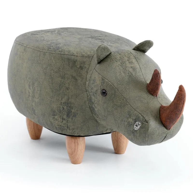 Rhinoceros-Shaped Kids Pouf – 28" x 14.6" x 14.6"