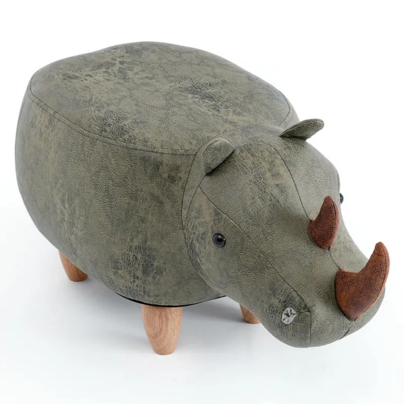 Rhinoceros-Shaped Kids Pouf – 28" x 14.6" x 14.6"