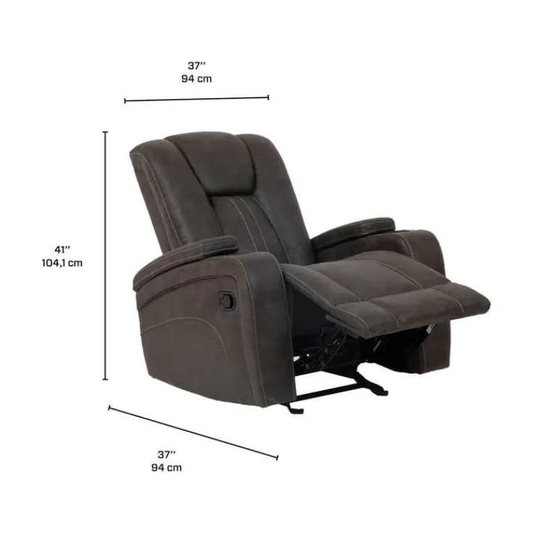 Rocking Recliner with Cup Holders