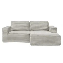 Rolled & Compressed Right Sectional in Corduroy Velvet 2 pcs -