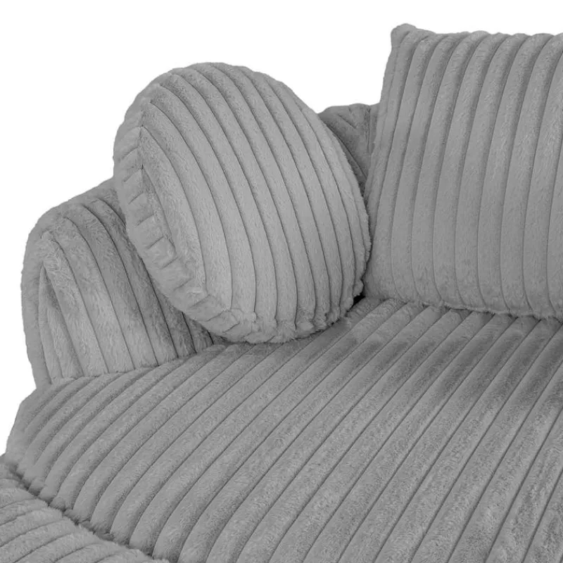 Rolled & Compressed Sealy Corduroy Armchair-in-a-Box with an Ottoman -