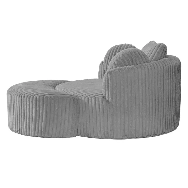 Rolled & Compressed Sealy Corduroy Armchair-in-a-Box with an Ottoman -