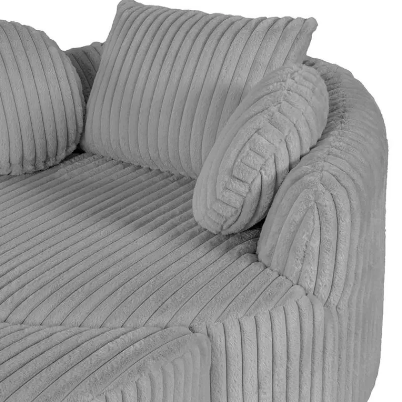 Rolled & Compressed Sealy Corduroy Armchair-in-a-Box with an Ottoman -