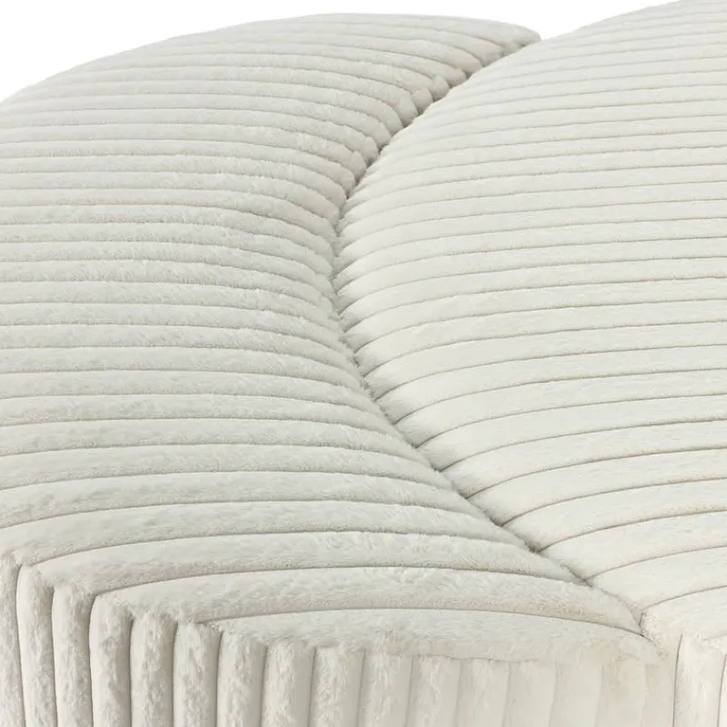 Rolled & Compressed Sealy Corduroy Armchair-in-a-Box with an Ottoman - Cream
