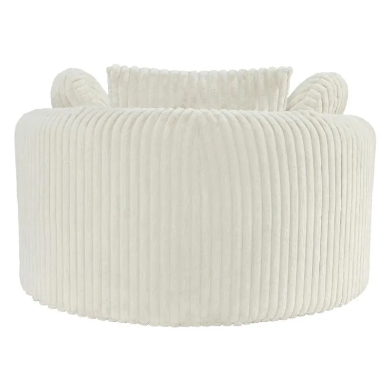 Rolled & Compressed Sealy Corduroy Armchair-in-a-Box with an Ottoman - Cream