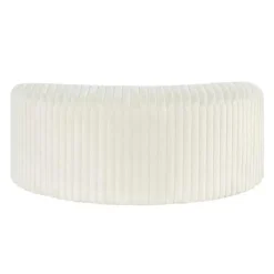 Rolled & Compressed Sealy Corduroy Armchair-in-a-Box with an Ottoman - Cream