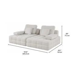 Rolled and Compressed Loveseat-in-a-Box with Matching Ottoman