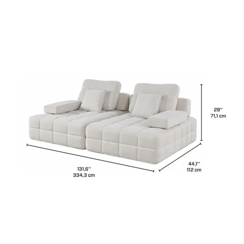 Rolled and Compressed Loveseat-in-a-Box with Matching Ottoman