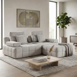 Rolled and Compressed Loveseat-in-a-Box with Matching Ottoman
