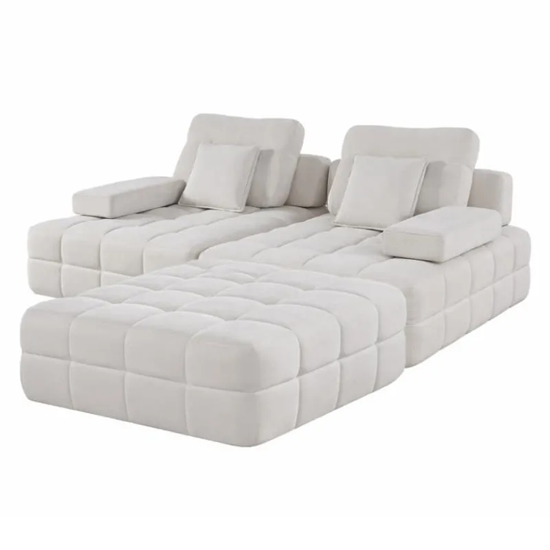 Rolled and Compressed Loveseat-in-a-Box with Matching Ottoman