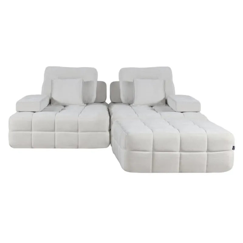 Rolled and Compressed Loveseat-in-a-Box with Matching Ottoman