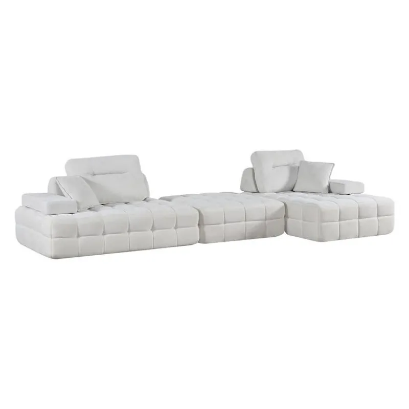 Rolled and Compressed Sectional-in-a-Box with Matching Ottoman
