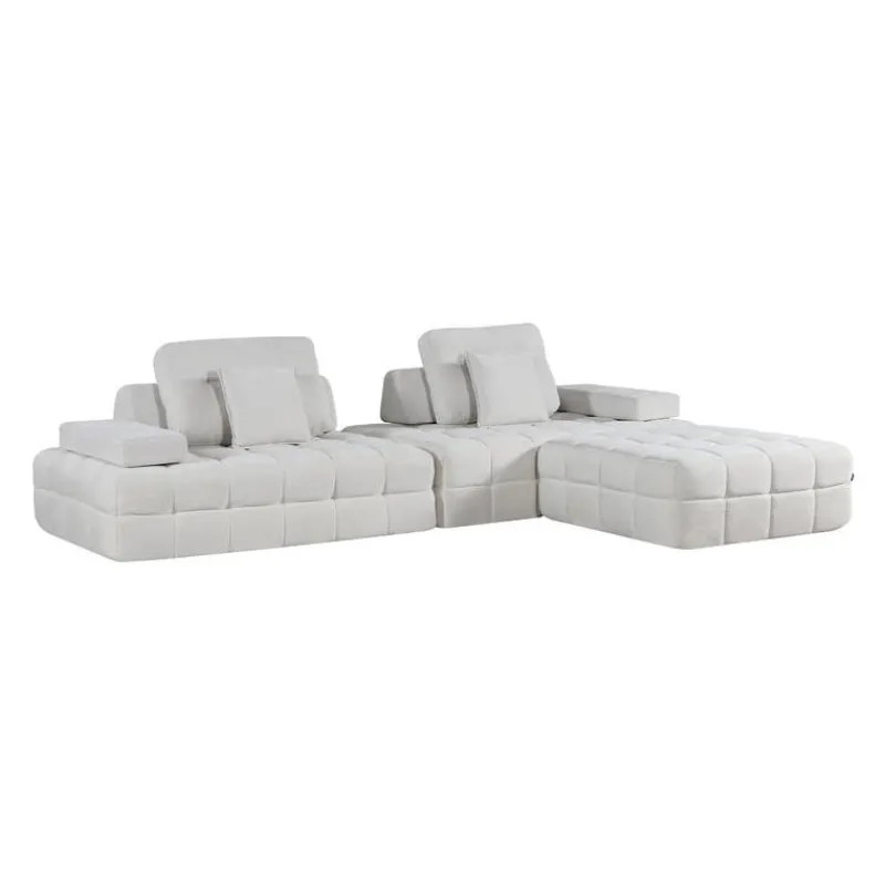 Rolled and Compressed Sectional-in-a-Box with Matching Ottoman