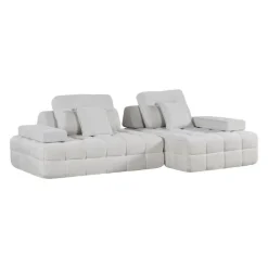 Rolled and Compressed Sectional-in-a-Box with Right-Facing Chaise