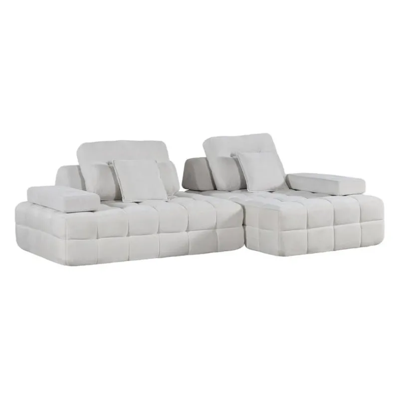 Rolled and Compressed Sectional-in-a-Box with Right-Facing Chaise