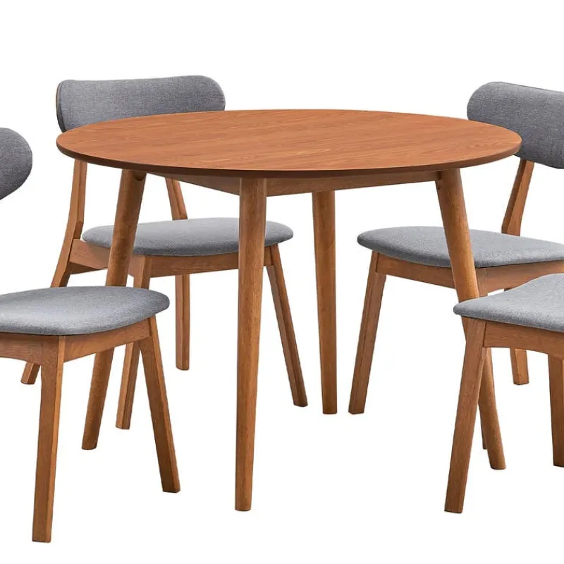 Round Dining Table with 4 Chairs - Grey