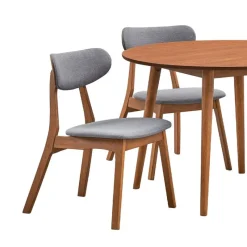 Round Dining Table with 2 Chairs - Grey