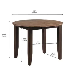 Round Dining Table with Drop-Leaf Panels 42"