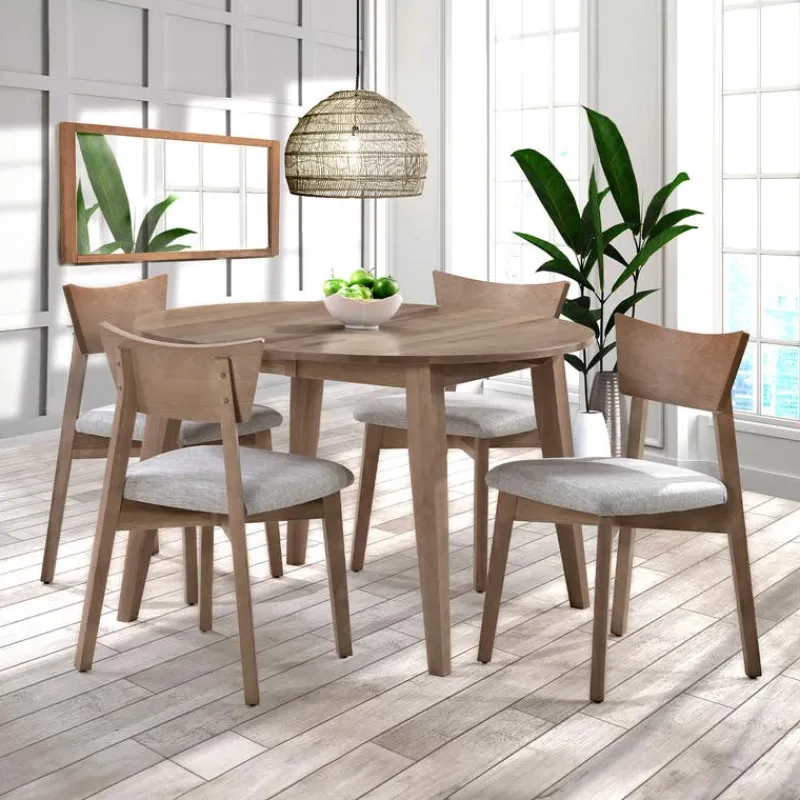 Arboit Poitras Round Extendable Solid Wood Dining Table 48" to 66" -