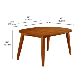 Arboit Poitras Round Extendable Solid Wood Dining Table 48" to 66" -
