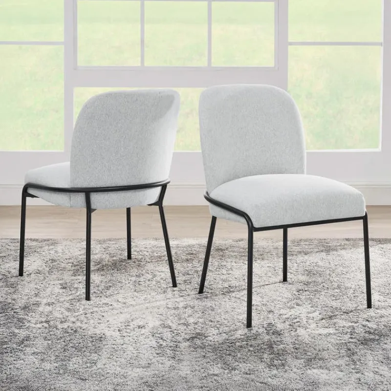 Round Marble Dining Table with 4 Upholstered Chairs - 48"