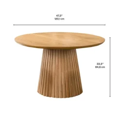 Round Pedestal Dining Table with 4 Chairs - Grey
