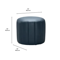 Round Pouf - Blue