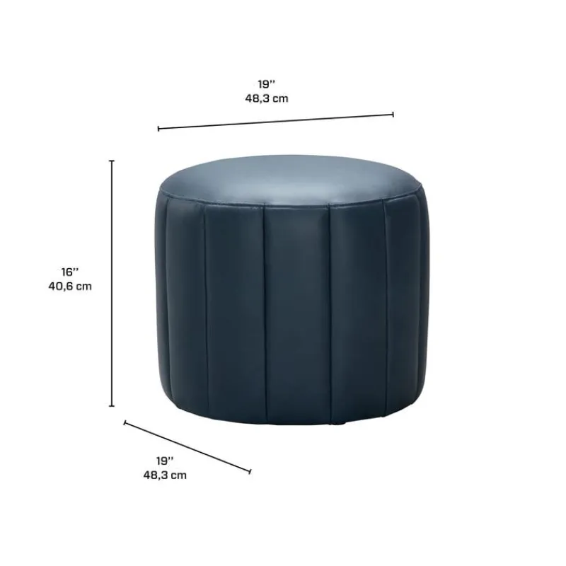 Round Pouf - Blue